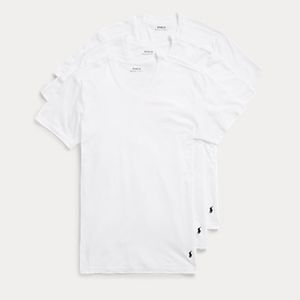 Classic Polo V-Neck White T-Shirts (3pack) Size S